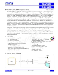 S1D13A05B00B200 Datenblatt Cover