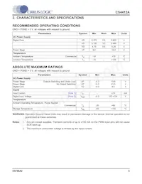 CS4412A-CNZR Datasheet Pagina 5