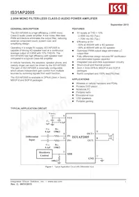 IS31AP2005-SLS2-TR數據表 封面