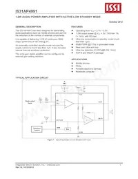 IS31AP4991-SLS2-TR Datasheet Cover