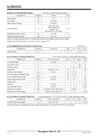 NJM4580D Datasheet Pagina 2