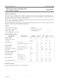 TDA1013B/N2 Datasheet Page 2