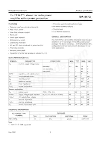 TDA1557Q/N2 Datasheet Pagina 2