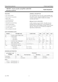 TDA7052AT/N2 Datasheet Pagina 2