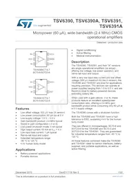 TSV6390AILT Datasheet Cover