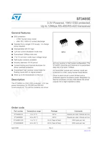 ST3485ECN數據表 封面