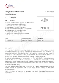 TLE62592GXUMA1 Datenblatt Seite 2