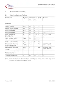 TLE62592GXUMA1 Datasheet Pagina 7