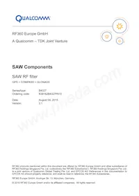 B39162B4327P810 Datasheet Cover