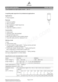 B43044F2686M Datasheet Pagina 2