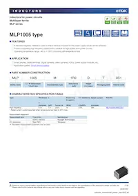 MLP1005M1R0DT0S1 Datasheet Copertura