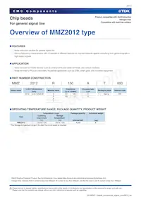 MMZ2012S151A Datasheet Pagina 3