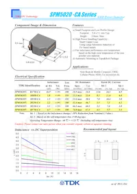SPM5020T-1R0M-CA02 Datasheet Cover