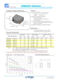 SPM5020T-1R0M-CA02 Datasheet Copertura