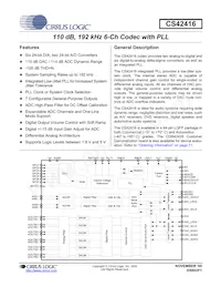 CS42416-CQZR Datasheet Copertura