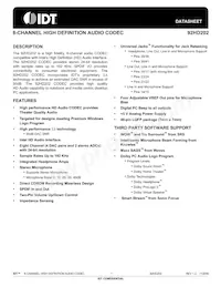 IDT92HD202XX5PRGXA6X8 Datasheet Copertura