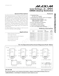 MAX4707EXK+TG002 Datasheet Cover