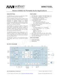 WM8750CBLGEFL/R Datenblatt Cover