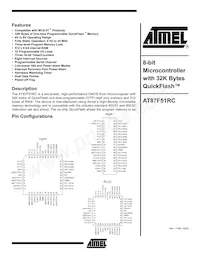 AT87F51RC-24PI Datenblatt Cover