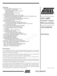 AT91SAM7A2-AU Datenblatt Cover