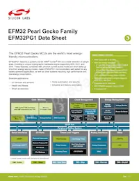 EFM32PG1B100F128GM32-B0R Datasheet Cover