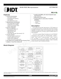 IDT79RV4700-200GH Datasheet Cover