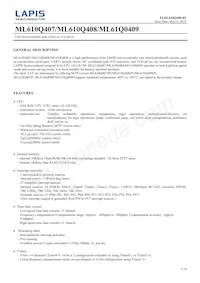 ML610Q409P-NNNTB03A7 Datasheet Copertura