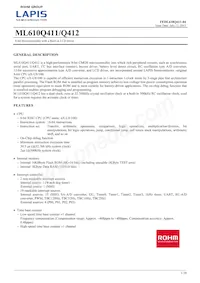 ML610Q412P-NNNTB03A7 Datasheet Cover