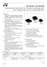 ST72F521M9T6TR Datenblatt Cover