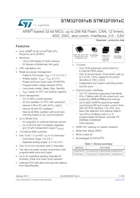 STM32F091VCT6U Datenblatt Cover