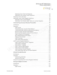 Z8F042APB020SC2106 Datasheet Page 7