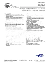 CY7C63723-SXC Datenblatt Cover