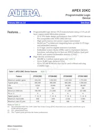 EP20K600CF672I8N Datasheet Cover