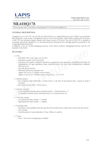 ML610Q178-NNNGAZ0AAL Datasheet Cover