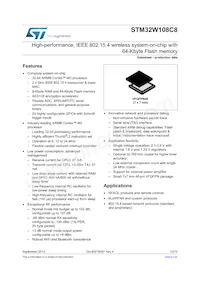 STM32W108C8U64TR Datasheet Cover