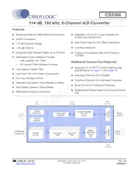 CS5366-DQZR Datasheet Cover
