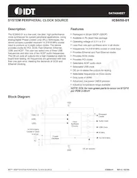 ICS650R-01T Datasheet Cover