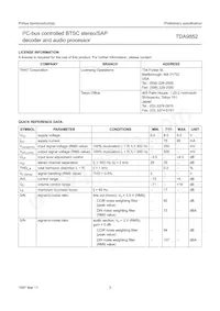 TDA9852H/V2 Datasheet Pagina 3