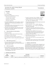 TEA6886HL/V2 Datasheet Pagina 3