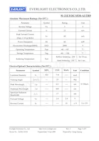 91-21UYOC/S530-A3/TR9 Datasheet Pagina 3