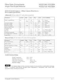 HOD1340-312/GBA Datasheet Pagina 2