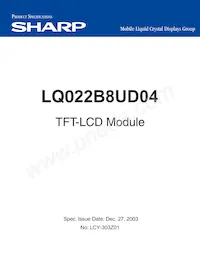 LQ022B8UD04 Datasheet Cover