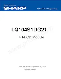 LQ104S1DG21 Datasheet Cover