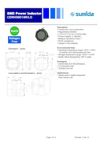 CDRH50D18RLDNP-100MC Datasheet Cover