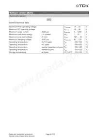 B72510T2170K062 Datasheet Pagina 4