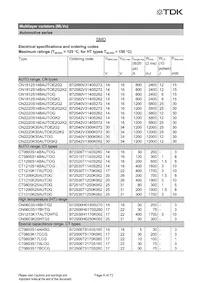 B72510T2170K062 Datasheet Pagina 6