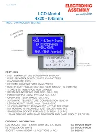EA DIP203B-6NLW Datasheet Cover