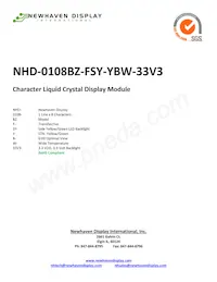 NHD-0108BZ-FSY-YBW-33V3 Datasheet Cover