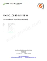 NHD-0108BZ-RN-YBW Datenblatt Cover