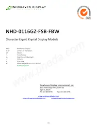 NHD-0116GZ-FSB-FBW Datasheet Cover